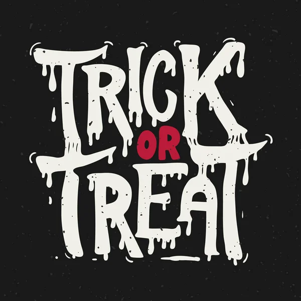 Trick or treat. Halloween thema. Hand getrokken belettering zinsdeel op witte achtergrond. — Stockvector