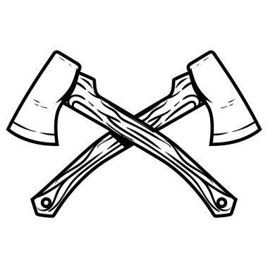 Beyaz arka plan üzerinde izole çapraz eksen. Afiş, amblem, işareti için tasarım öğeleri. Vektör çizim