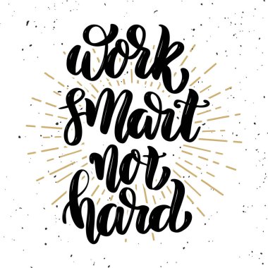 Zor değil akıllı iş. Elle çizilmiş motivasyon yazı alıntı. Desi