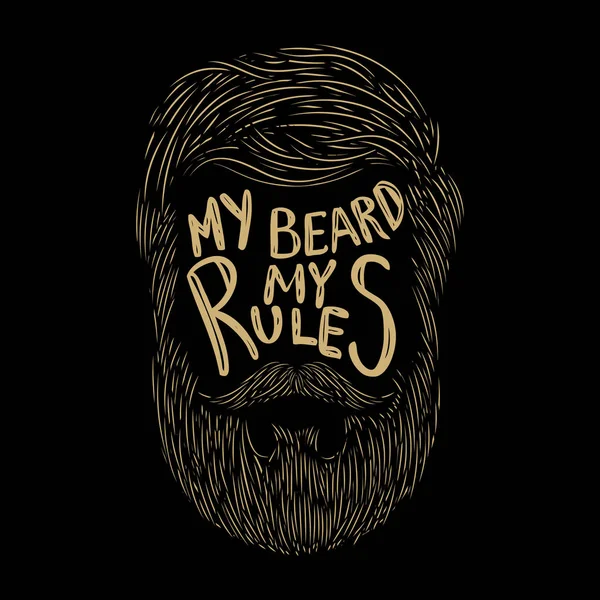 Моя борода мои правила. Ручная надпись на заднем плане с человеческой бородой . — стоковый вектор