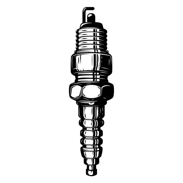 Spark plug illustration isolated on white background. Design ele — Stock Vector