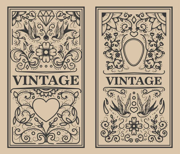 Cadres florissants vintage. Élément de conception pour carte, bannière, flyer. Illustration vectorielle — Image vectorielle