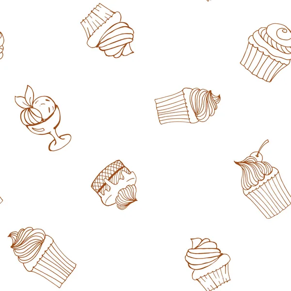 seamless modeli çizilmiş kekler, Pastalar, menüler, Davetiyeler, afiş