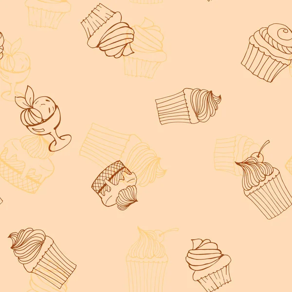 seamless modeli çizilmiş kekler, Pastalar, menüler, Davetiyeler, afiş