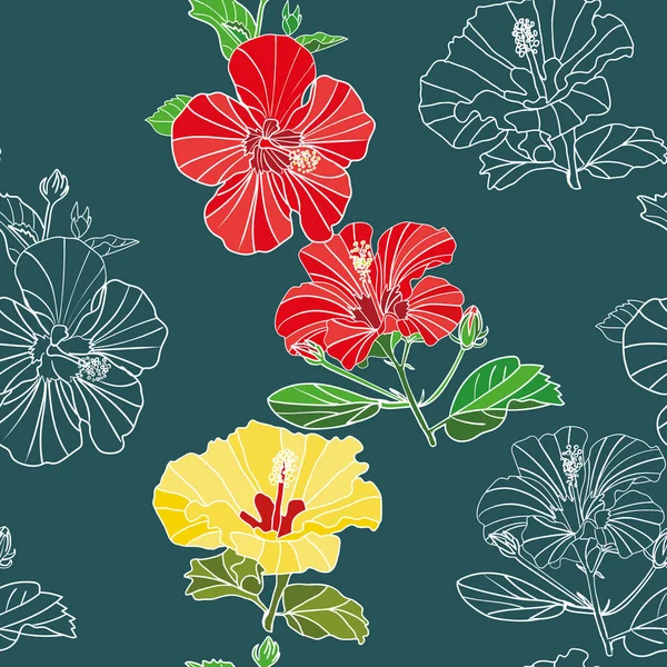 Vektor bezešvé květinový vzor malované květiny, látku, papír — Stockový vektor