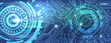 Vektör devre kartı arka plan teknolojisi, illüstrasyon