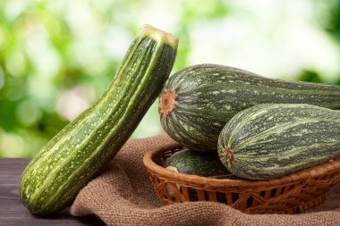 yeşil kabak Sivas'tan ve arka plan bulanık ahşap tablo