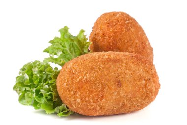 iki kızarmış ekmekli göğsü beyaz arka plan üzerinde izole marul ile