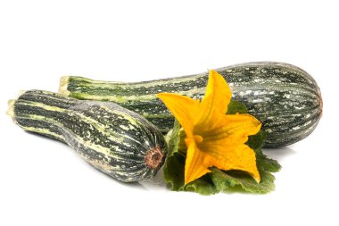 yaprak ve çiçek beyaz arka plan üzerinde izole iki kabak