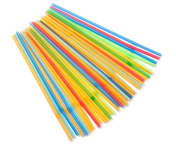 Colorful drinking straws isolated on white background — Stock Photo, Image