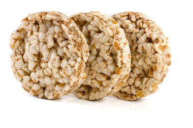 Beyaz arka plan üzerinde izole tahıl crispbreads