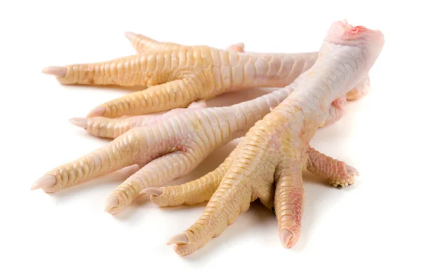 Three chicken feet isolated on white background — Stock Photo, Image