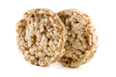 Beyaz arka plan üzerinde izole tahıl crispbreads