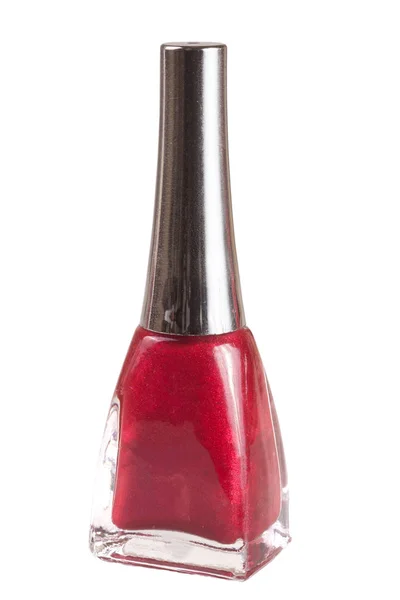 Una botella de esmalte de uñas sobre fondo blanco —  Fotos de Stock