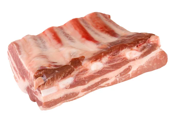 Pedaço de costelas de porco isolado no fundo branco — Fotografia de Stock