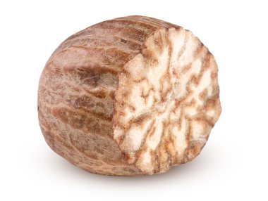 Beyaz arka plan makro'izole bir rendelenmiş hindistan cevizi