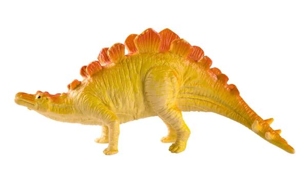 Juguete de dinosaurio plástico aislado sobre fondo blanco — Foto de Stock
