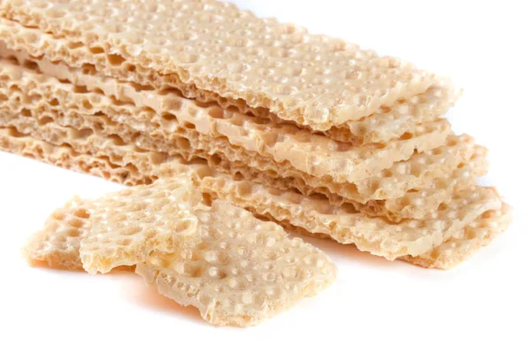 Beyaz arka plan üzerinde izole tahıl crispbreads — Stok fotoğraf
