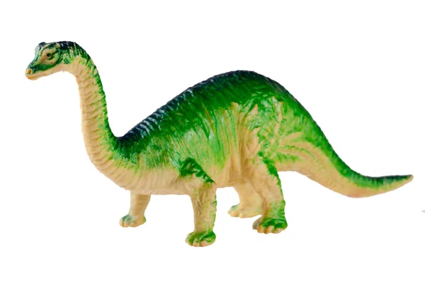 Juguete de dinosaurio plástico aislado sobre fondo blanco —  Fotos de Stock