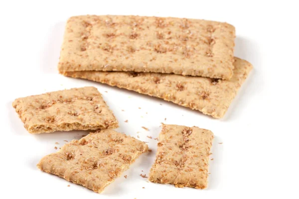 Dos enteros y los panes de grano partido aislados sobre fondo blanco —  Fotos de Stock