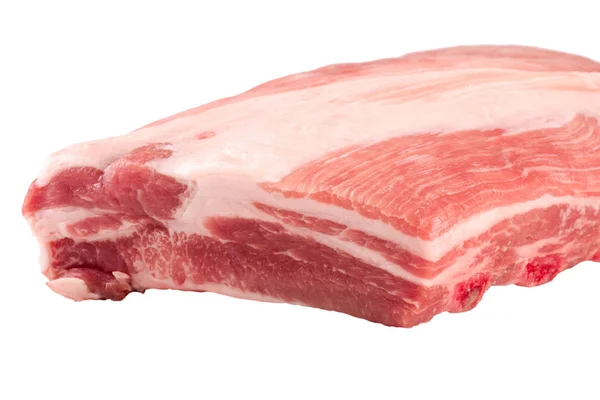 Pedaço de porco isolado sobre fundo branco — Fotografia de Stock