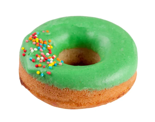 Ein glasierter Donut isoliert auf weißem Hintergrund — Stockfoto