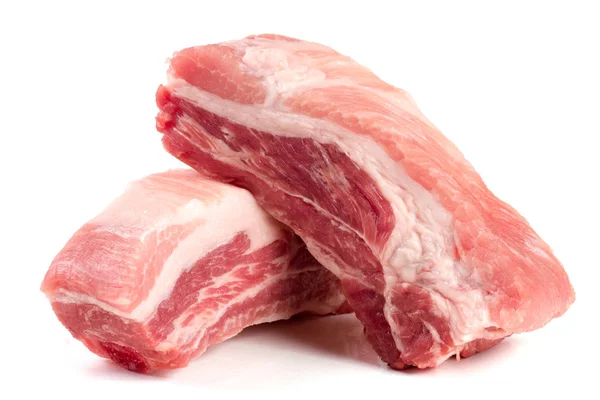Dois pedaços de carne de porco isolada no fundo branco — Fotografia de Stock