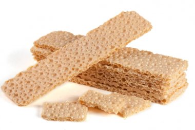 Beyaz arka plan üzerinde izole tahıl crispbreads