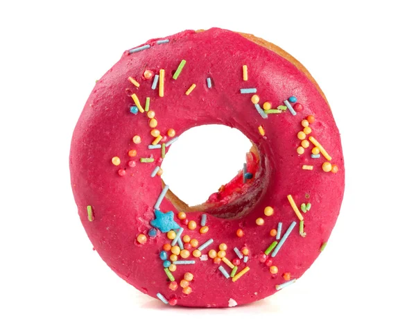 Ein glasierter Donut isoliert auf weißem Hintergrund — Stockfoto