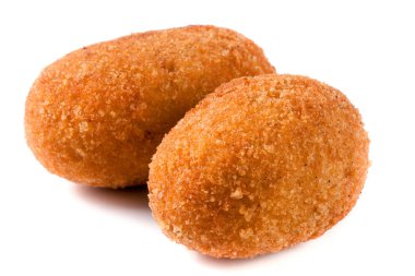 iki kızarmış ekmekli pirzola beyaz arka plan üzerinde izole