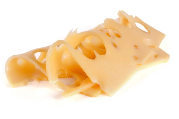 Cheese slice isolerad på vit bakgrund cutout — Stockfoto