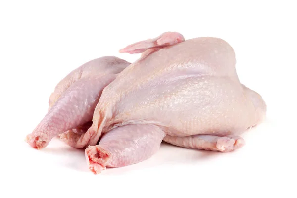 Rohe Hühnerkadaver isoliert auf weißem Hintergrund — Stockfoto