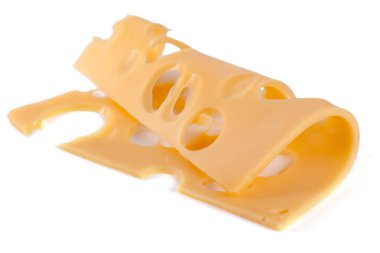 Beyaz arka plan kesme izole peynir dilimi