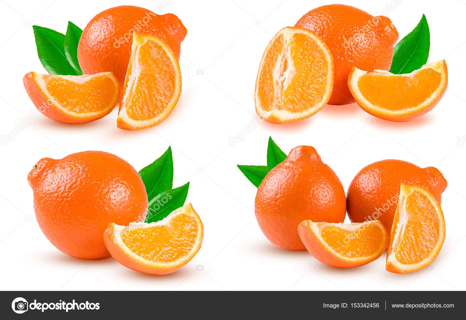 Orange Tangerine Or Mineola With Slices Isolated On White Background