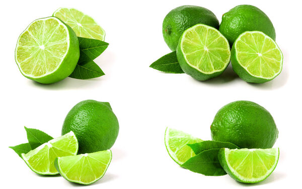 Листья изолированы на белом фоне. Набор или коллекция
