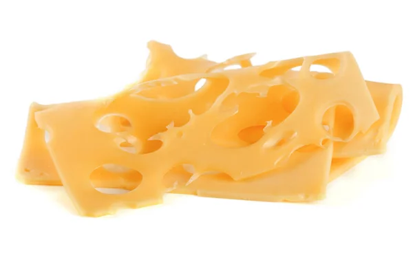 Rebanada de queso aislada sobre fondo blanco recorte —  Fotos de Stock
