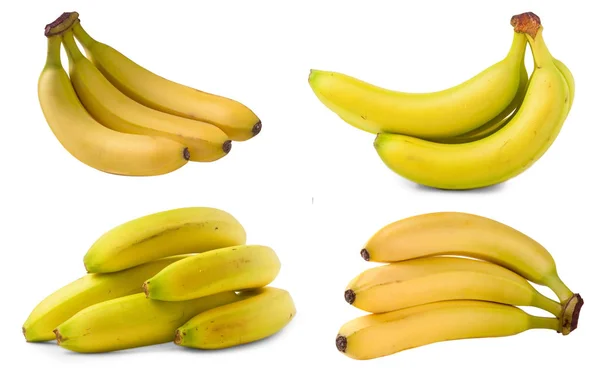 Bananenstrauß auf weißem Hintergrund. Set oder Kollektion — Stockfoto