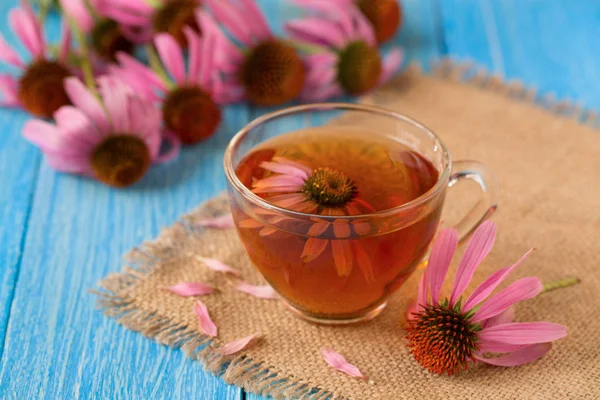 Ekinezya çay mavi ahşap tablo