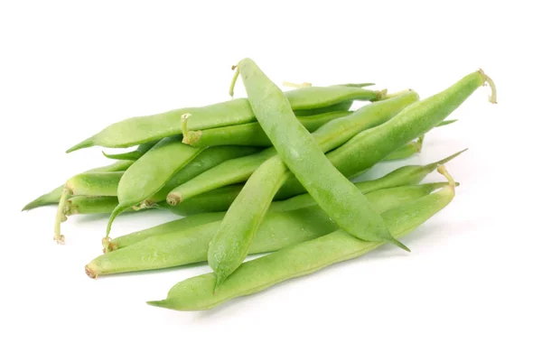 Groene bonen geïsoleerd op een witte achtergrond Stockfoto