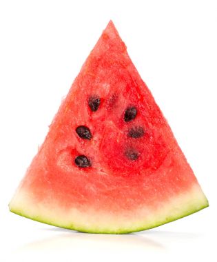 Beyaz arka planda izole edilmiş karpuz dilimleri.