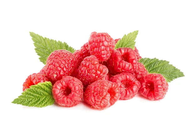 Raspberry isolated on white background. Pile or heap — Stock Photo, Image