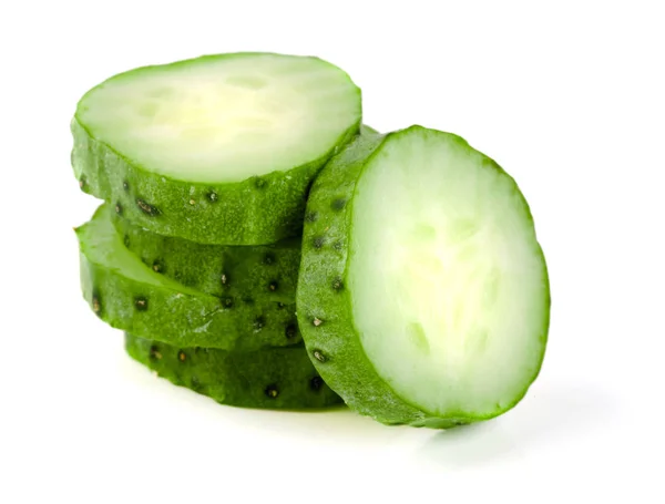 Slices of cucumber isolated on white background — Stock Photo, Image