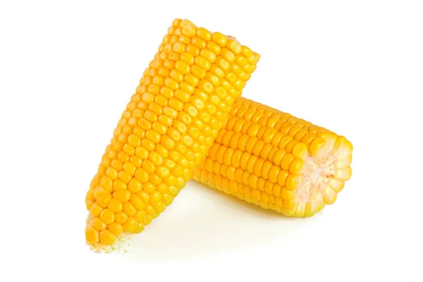Ухо кукурузы изолированы на белом фоне — стоковое фото