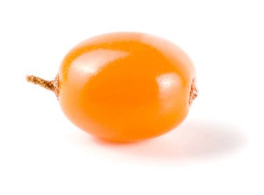Beyaz arka plan makro'izole Seabuckthorn çilek