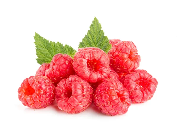 Raspberry isolated on white background. Pile or heap — Stock Photo, Image