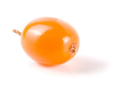 Beyaz arka plan makro'izole Seabuckthorn çilek