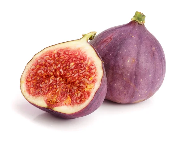 Beyaz arka plan üzerinde izole yarım ile incir meyve