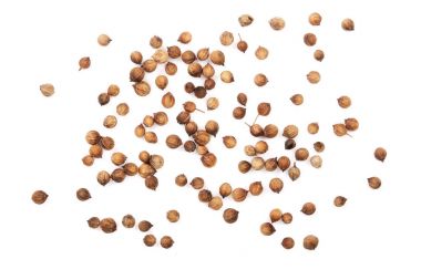 Coriander seeds isolated on white background top view clipart