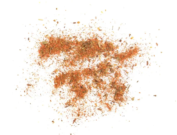 Gemengde specerijen geïsoleerd op een witte achtergrond. Knoflook venkel paprika wortelen peper peterselie, Marjolein, basilicum, selderij, UI — Stockfoto