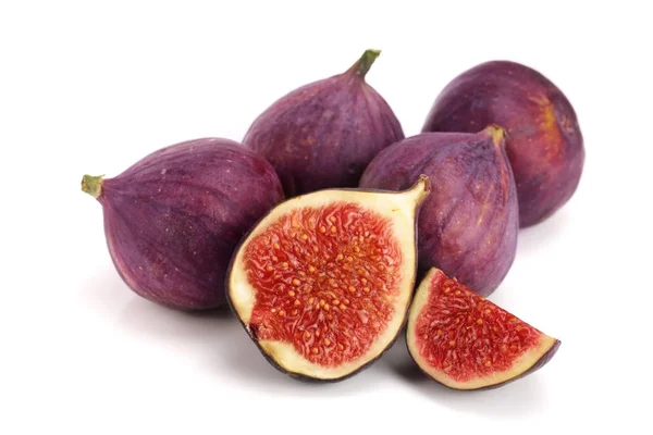 Fig fruits with half isolated on white background — Stock Photo, Image